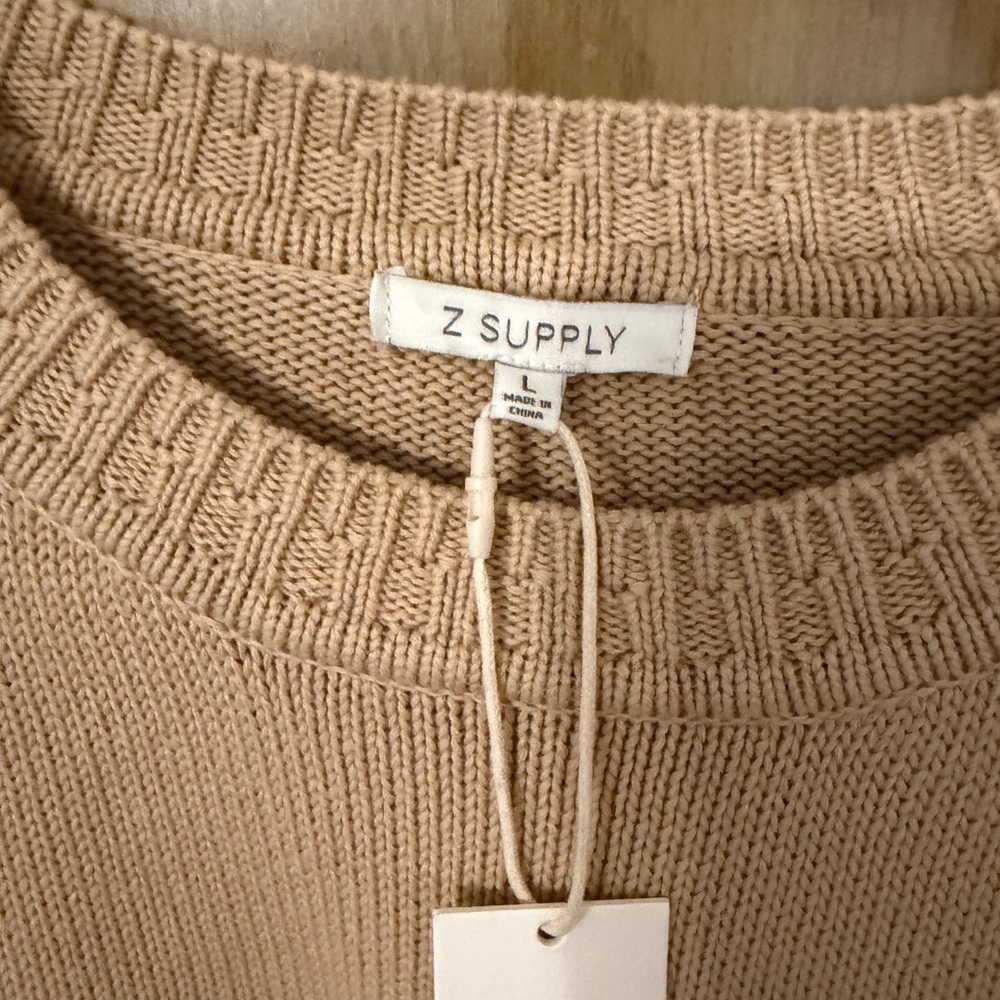 BOYFRIEND STRIPED COTTON SWEATER in Biscuit - Picture 3 of 4